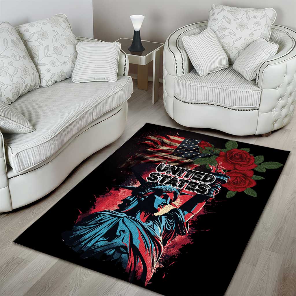United States Independence Day Area Rug The 4th of July Statue of Liberty Retro Style - Wonder Print Shop