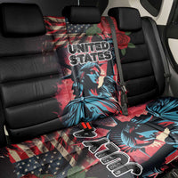 United States Independence Day Back Car Seat Cover The 4th of July Statue of Liberty Retro Style - Wonder Print Shop