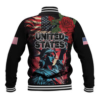 United States Independence Day Baseball Jacket The 4th of July Statue of Liberty Retro Style - Wonder Print Shop