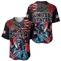 United States Independence Day Baseball Jersey The 4th of July Statue of Liberty Retro Style - Wonder Print Shop