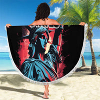 United States Independence Day Beach Blanket The 4th of July Statue of Liberty Retro Style - Wonder Print Shop