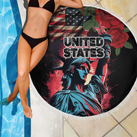 United States Independence Day Beach Blanket The 4th of July Statue of Liberty Retro Style - Wonder Print Shop