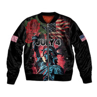 United States Independence Day Bomber Jacket The 4th of July Statue of Liberty Retro Style - Wonder Print Shop