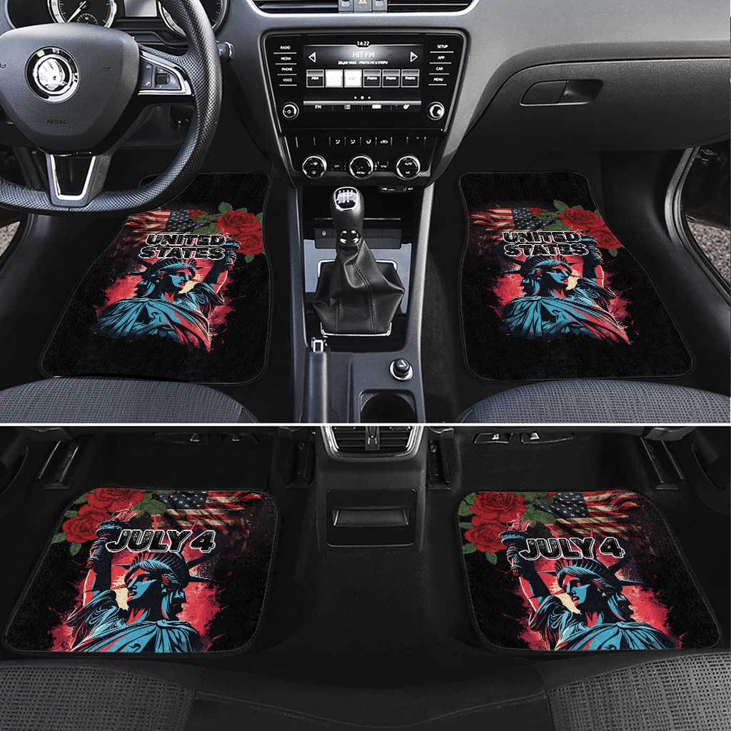 United States Independence Day Car Mats The 4th of July Statue of Liberty Retro Style - Wonder Print Shop