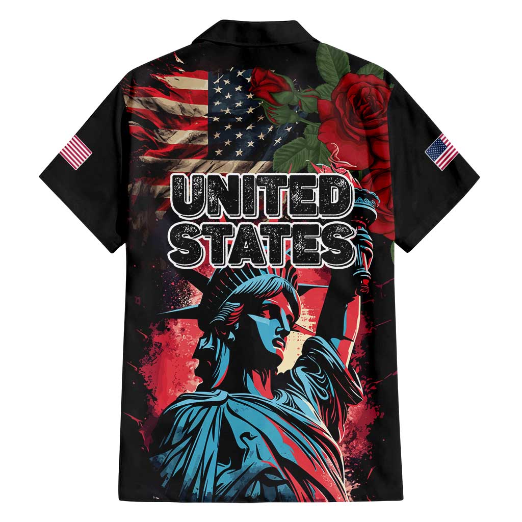 United States Independence Day Family Matching Long Sleeve Bodycon Dress and Hawaiian Shirt The 4th of July Statue of Liberty Retro Style - Wonder Print Shop