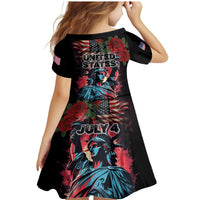 United States Independence Day Family Matching Mermaid Dress and Hawaiian Shirt The 4th of July Statue of Liberty Retro Style - Wonder Print Shop