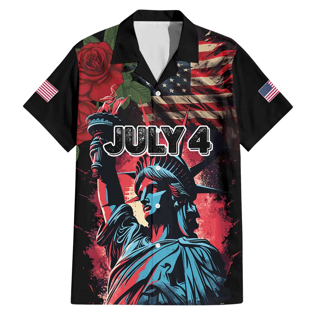 United States Independence Day Family Matching Mermaid Dress and Hawaiian Shirt The 4th of July Statue of Liberty Retro Style - Wonder Print Shop