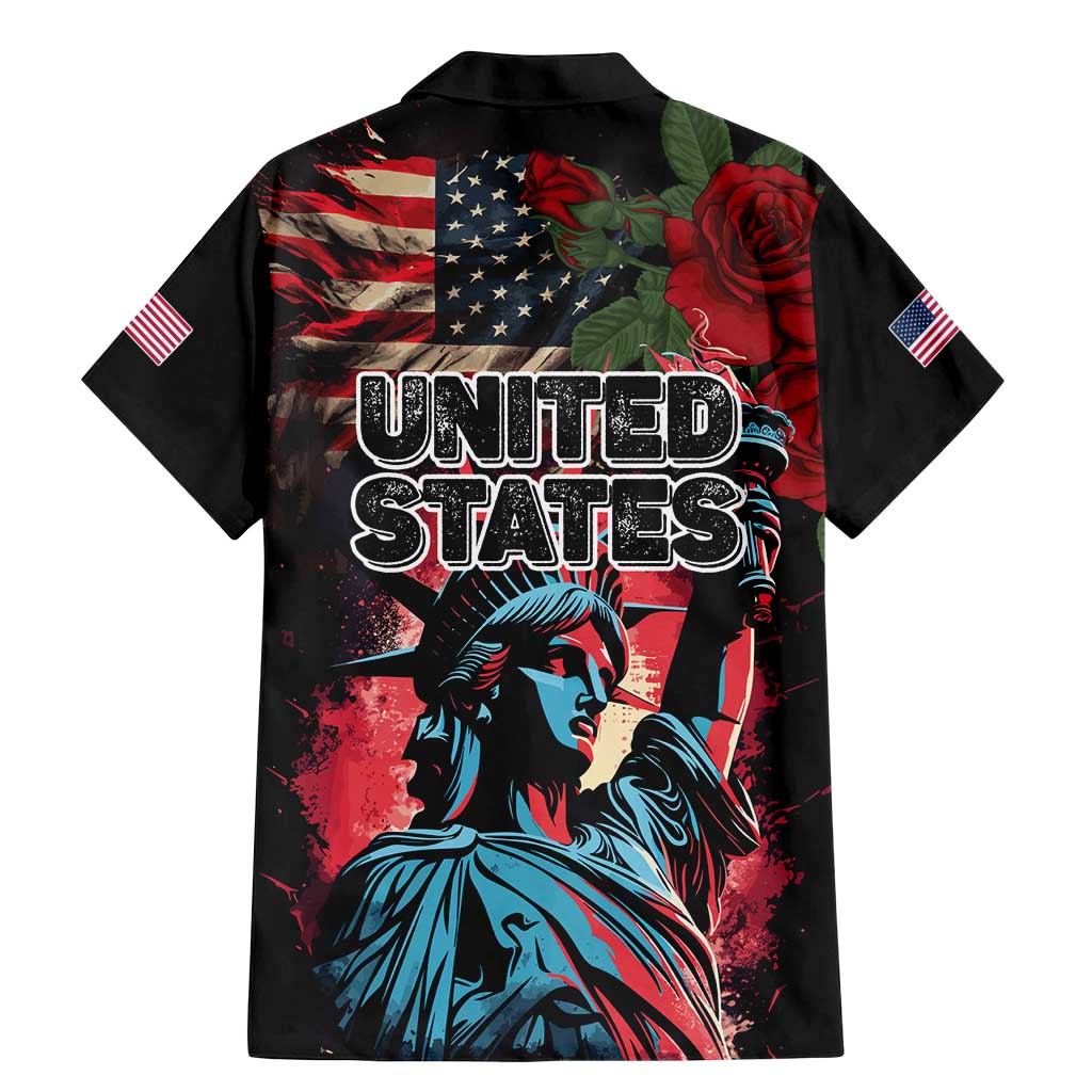 United States Independence Day Family Matching Mermaid Dress and Hawaiian Shirt The 4th of July Statue of Liberty Retro Style - Wonder Print Shop