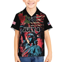 United States Independence Day Family Matching Puletasi and Hawaiian Shirt The 4th of July Statue of Liberty Retro Style - Wonder Print Shop