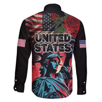 United States Independence Day Family Matching Summer Maxi Dress and Hawaiian Shirt The 4th of July Statue of Liberty Retro Style - Wonder Print Shop