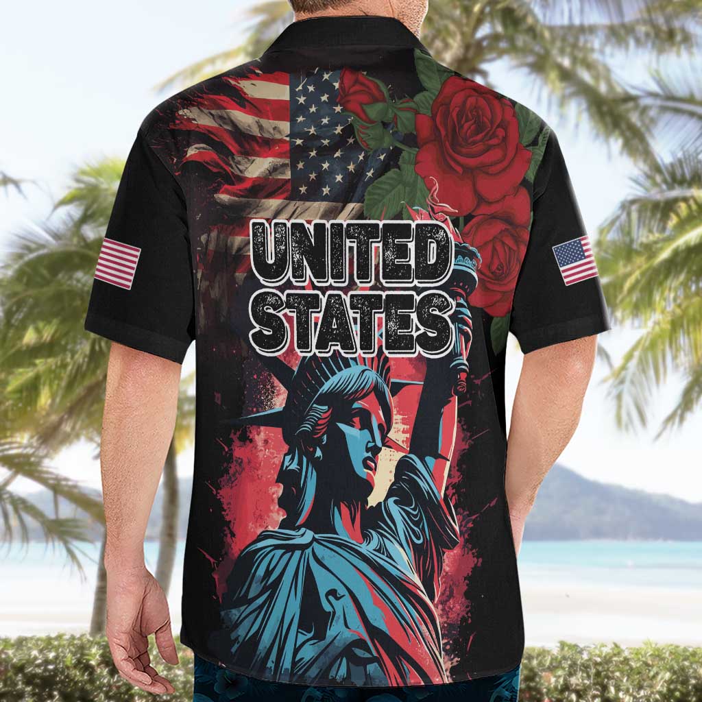 United States Independence Day Hawaiian Shirt The 4th of July Statue of Liberty Retro Style - Wonder Print Shop
