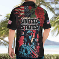 United States Independence Day Hawaiian Shirt The 4th of July Statue of Liberty Retro Style - Wonder Print Shop