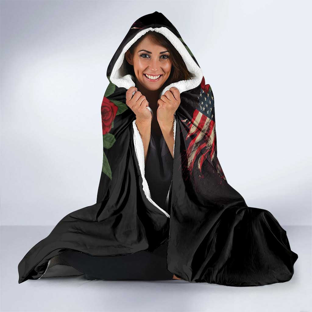 United States Independence Day Hooded Blanket The 4th of July Statue of Liberty Retro Style