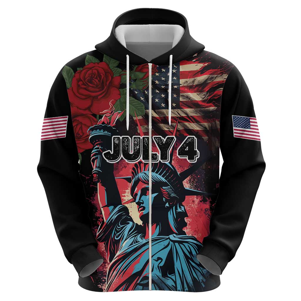 United States Independence Day Hoodie The 4th of July Statue of Liberty Retro Style - Wonder Print Shop