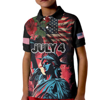 United States Independence Day Kid Polo Shirt The 4th of July Statue of Liberty Retro Style - Wonder Print Shop