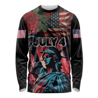 United States Independence Day Long Sleeve Shirt The 4th of July Statue of Liberty Retro Style - Wonder Print Shop