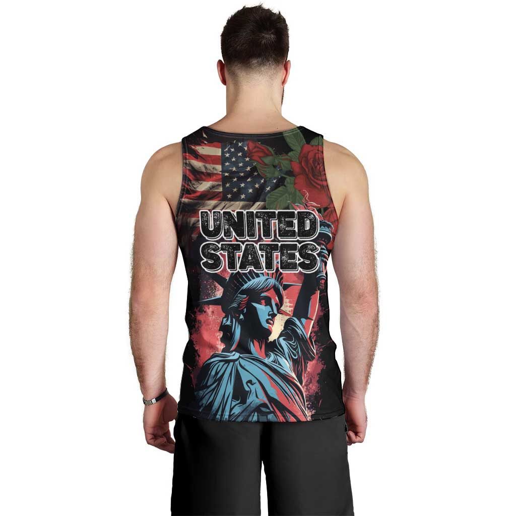 United States Independence Day Men Tank Top The 4th of July Statue of Liberty Retro Style - Wonder Print Shop