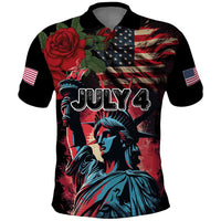United States Independence Day Polo Shirt The 4th of July Statue of Liberty Retro Style - Wonder Print Shop