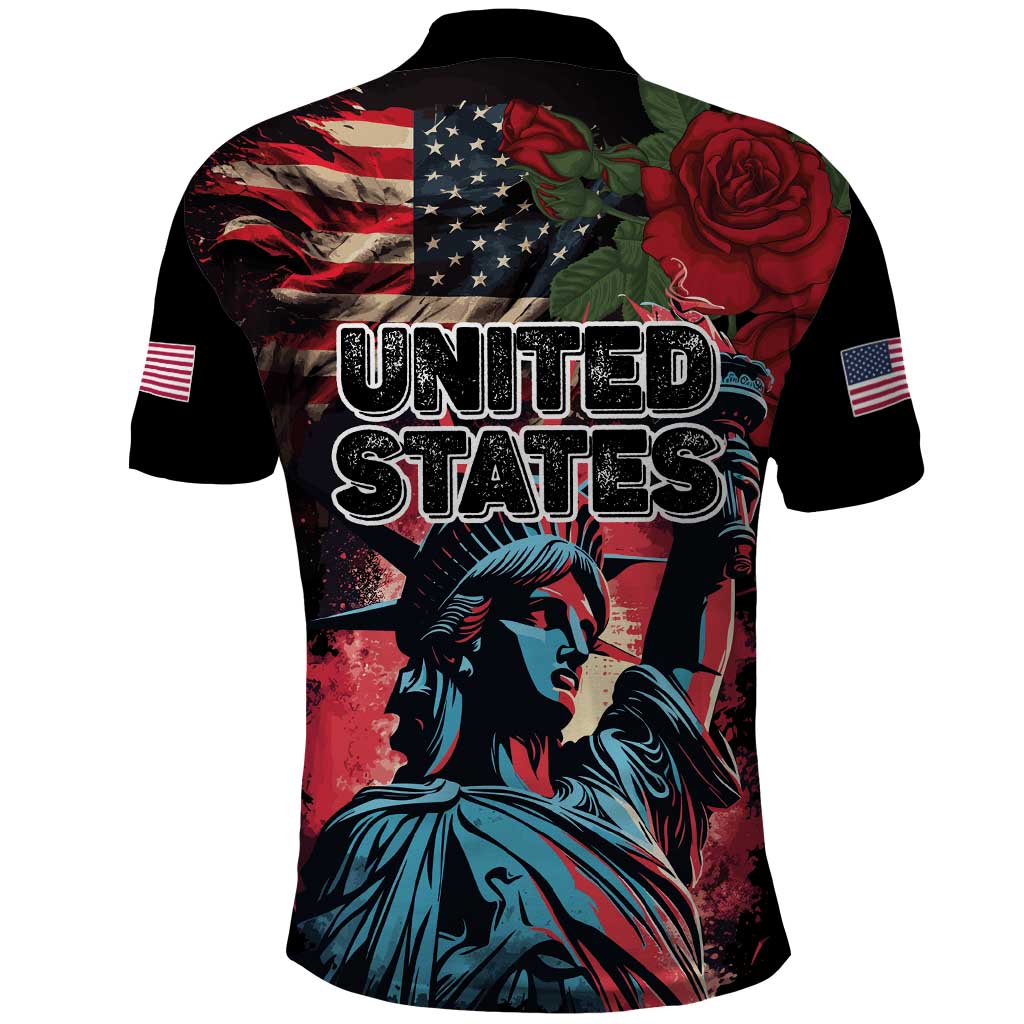 United States Independence Day Polo Shirt The 4th of July Statue of Liberty Retro Style - Wonder Print Shop