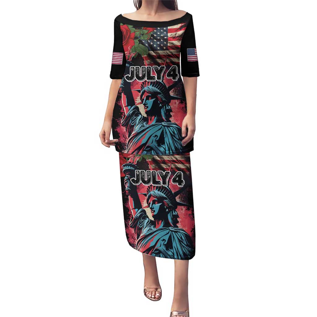 United States Independence Day Puletasi The 4th of July Statue of Liberty Retro Style - Wonder Print Shop