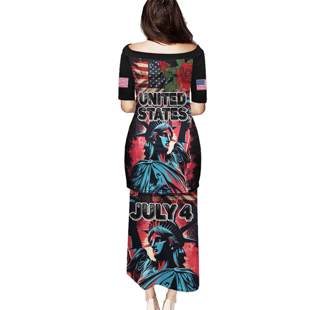 United States Independence Day Puletasi The 4th of July Statue of Liberty Retro Style - Wonder Print Shop