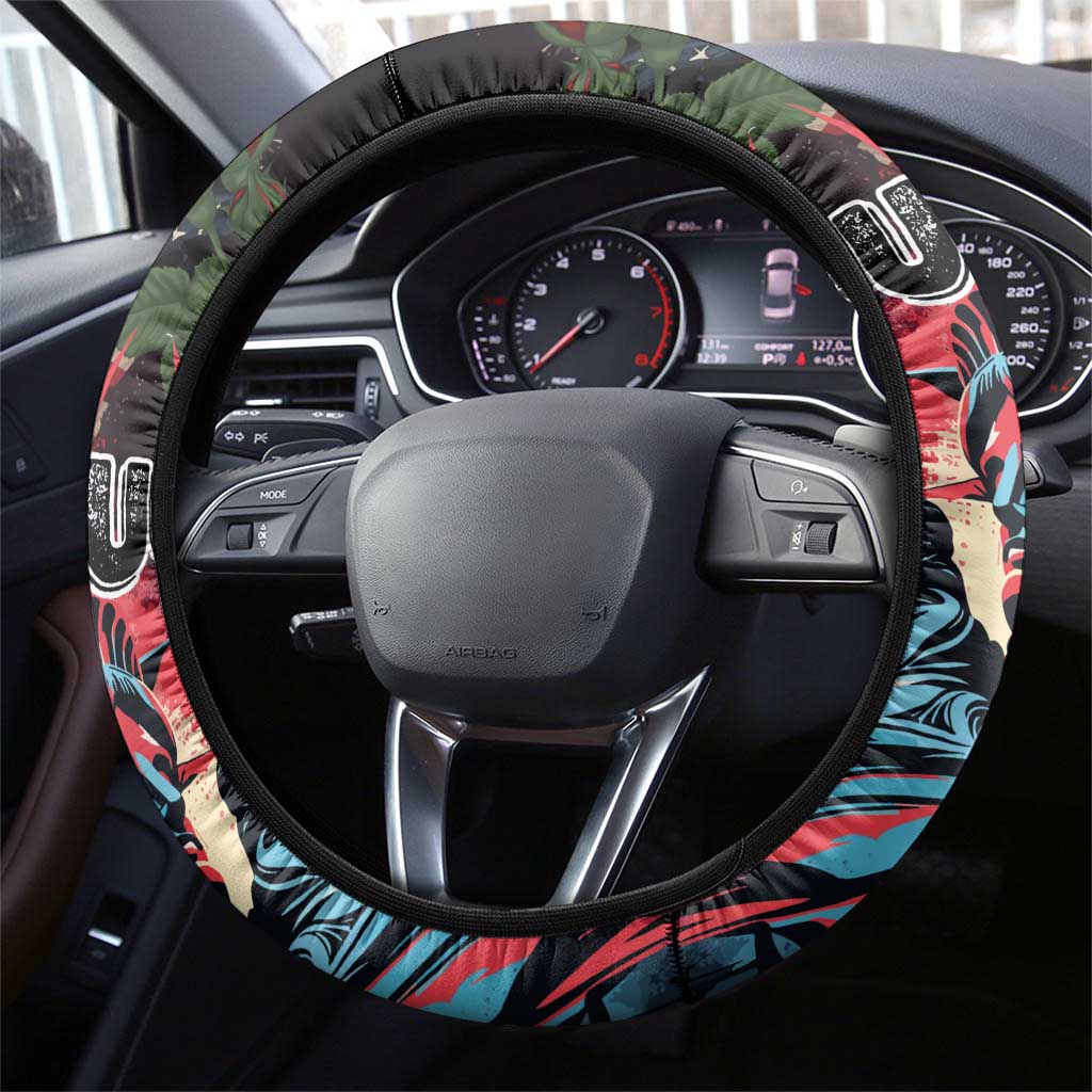 United States Independence Day Steering Wheel Cover The 4th of July Statue of Liberty Retro Style - Wonder Print Shop