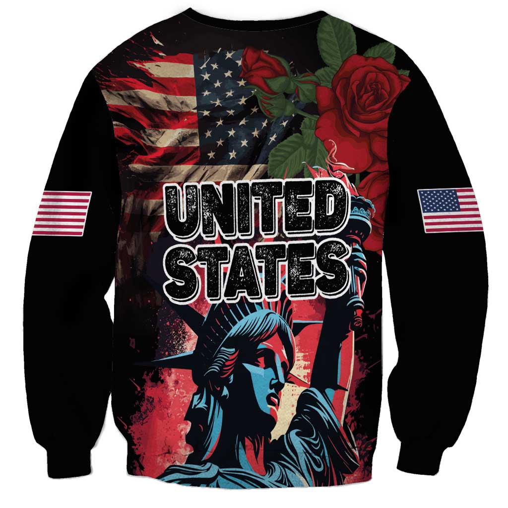 United States Independence Day Sweatshirt The 4th of July Statue of Liberty Retro Style - Wonder Print Shop