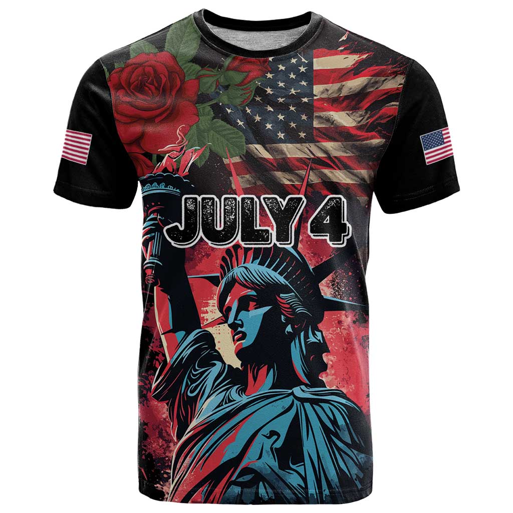United States Independence Day T Shirt The 4th of July Statue of Liberty Retro Style - Wonder Print Shop