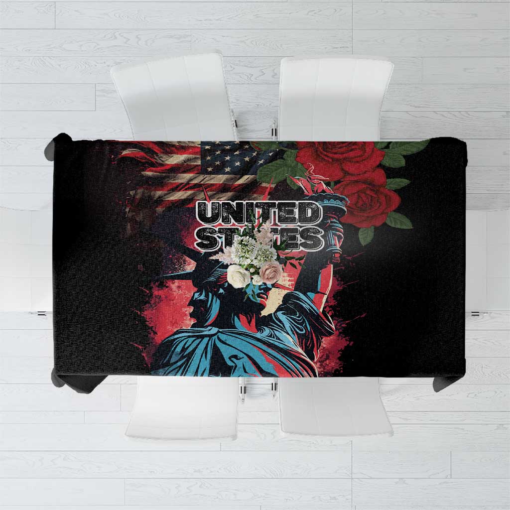 United States Independence Day Tablecloth The 4th of July Statue of Liberty Retro Style - Wonder Print Shop