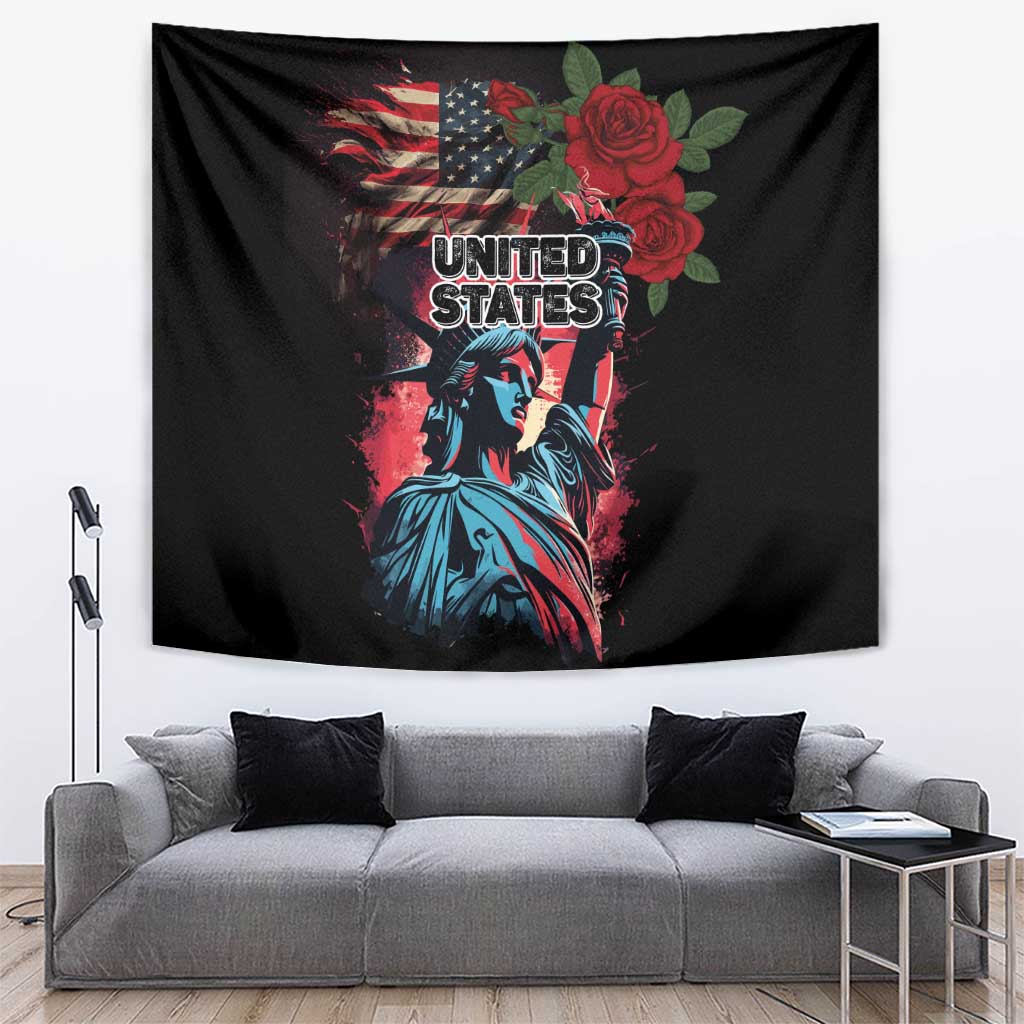 United States Independence Day Tapestry The 4th of July Statue of Liberty Retro Style - Wonder Print Shop