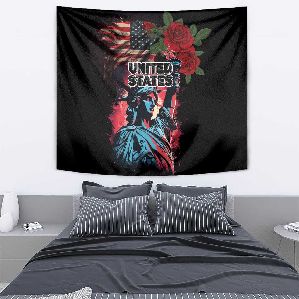 United States Independence Day Tapestry The 4th of July Statue of Liberty Retro Style - Wonder Print Shop