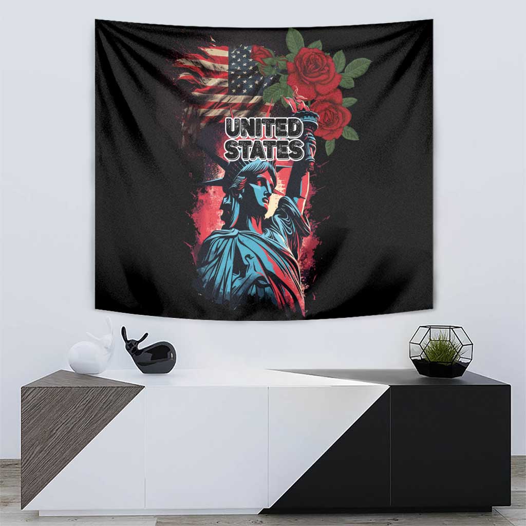 United States Independence Day Tapestry The 4th of July Statue of Liberty Retro Style - Wonder Print Shop