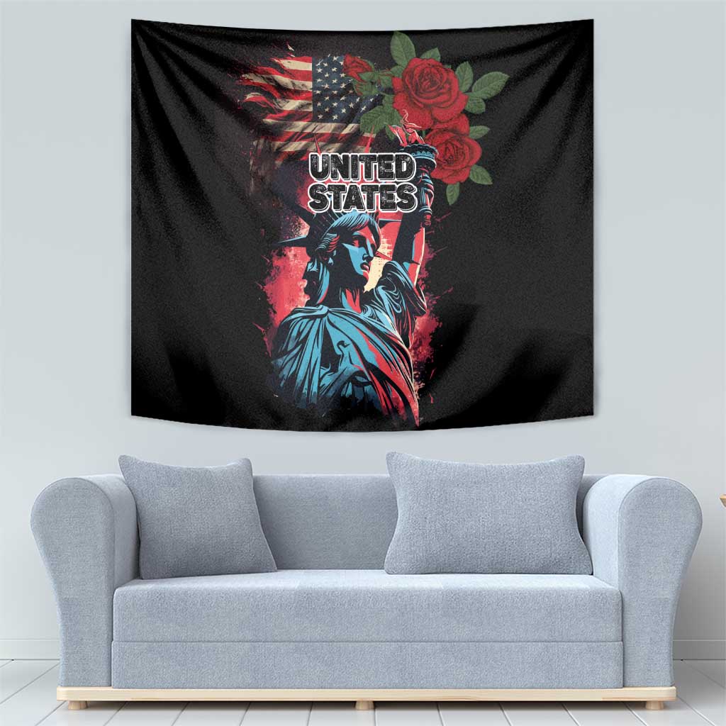 United States Independence Day Tapestry The 4th of July Statue of Liberty Retro Style - Wonder Print Shop