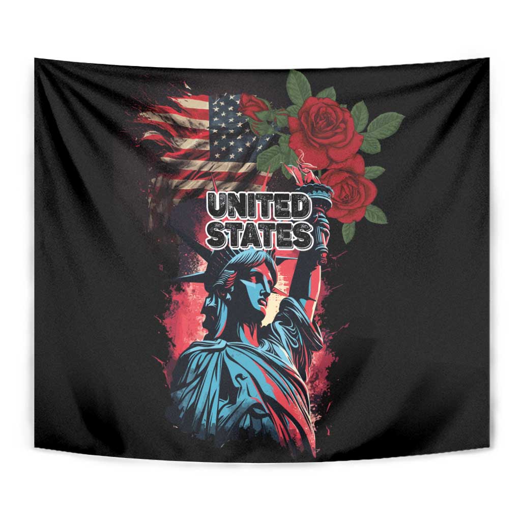 United States Independence Day Tapestry The 4th of July Statue of Liberty Retro Style - Wonder Print Shop