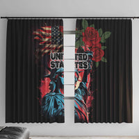 United States Independence Day Window Curtain The 4th of July Statue of Liberty Retro Style - Wonder Print Shop