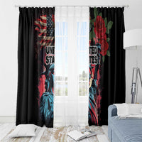 United States Independence Day Window Curtain The 4th of July Statue of Liberty Retro Style - Wonder Print Shop
