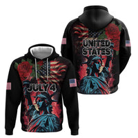 United States Independence Day Zip Hoodie The 4th of July Statue of Liberty Retro Style - Wonder Print Shop