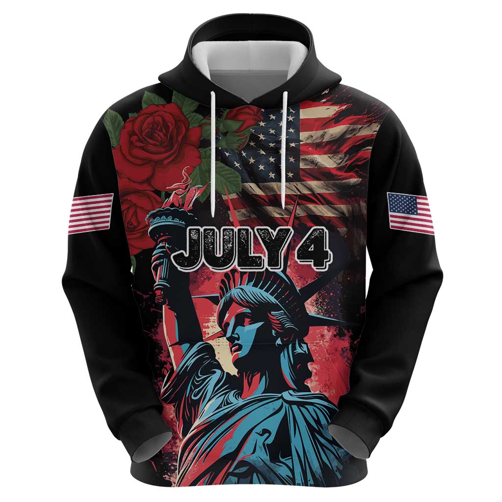United States Independence Day Zip Hoodie The 4th of July Statue of Liberty Retro Style - Wonder Print Shop