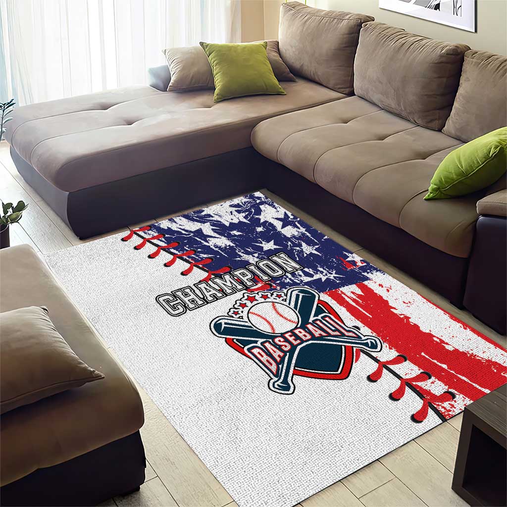 American Baseball Area Rug Go Champion 2024 - Wonder Print Shop