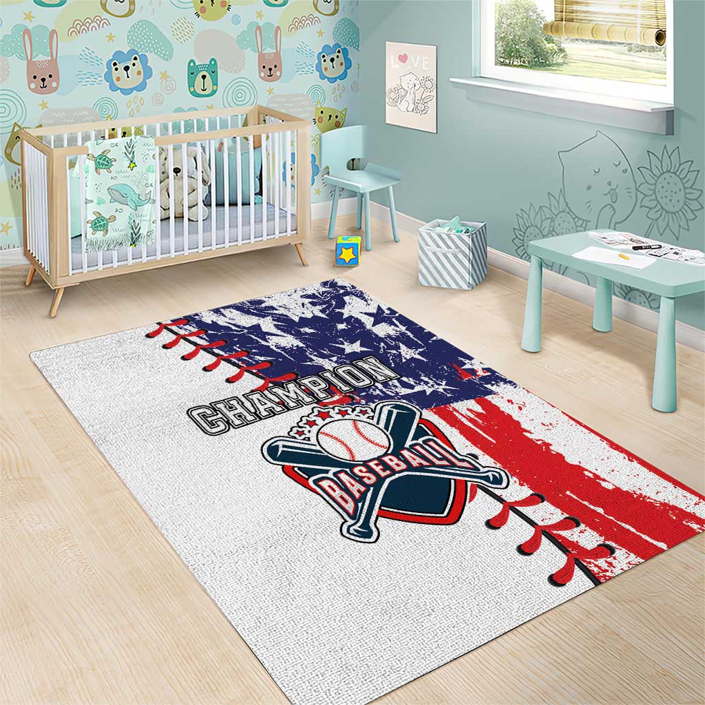 American Baseball Area Rug Go Champion 2024 - Wonder Print Shop