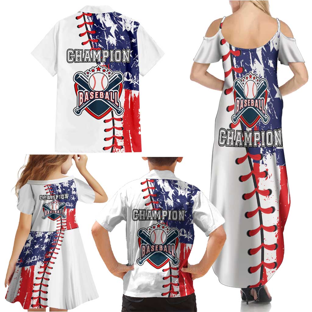 American Baseball Family Matching Summer Maxi Dress and Hawaiian Shirt Go Champion 2024 - Wonder Print Shop