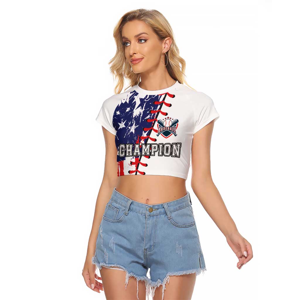 American Baseball Raglan Cropped T Shirt Go Champion 2024 - Wonder Print Shop