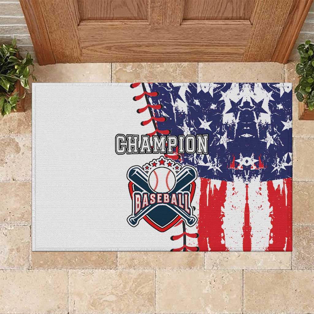 American Baseball Rubber Doormat Go Champion 2024 - Wonder Print Shop