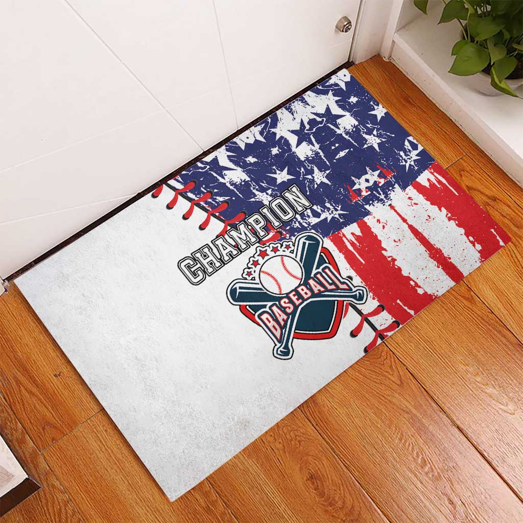 American Baseball Rubber Doormat Go Champion 2024 - Wonder Print Shop