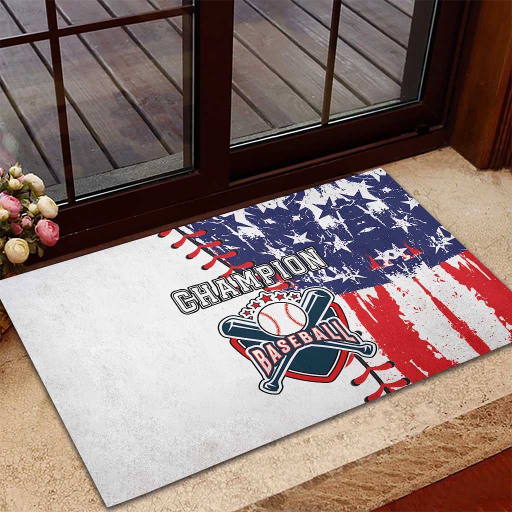 American Baseball Rubber Doormat Go Champion 2024 - Wonder Print Shop