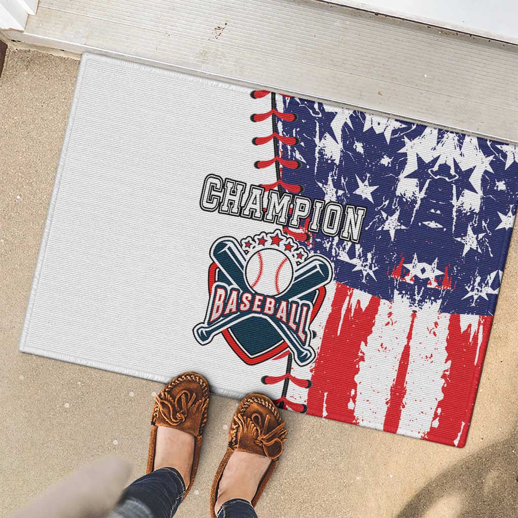 American Baseball Rubber Doormat Go Champion 2024 - Wonder Print Shop