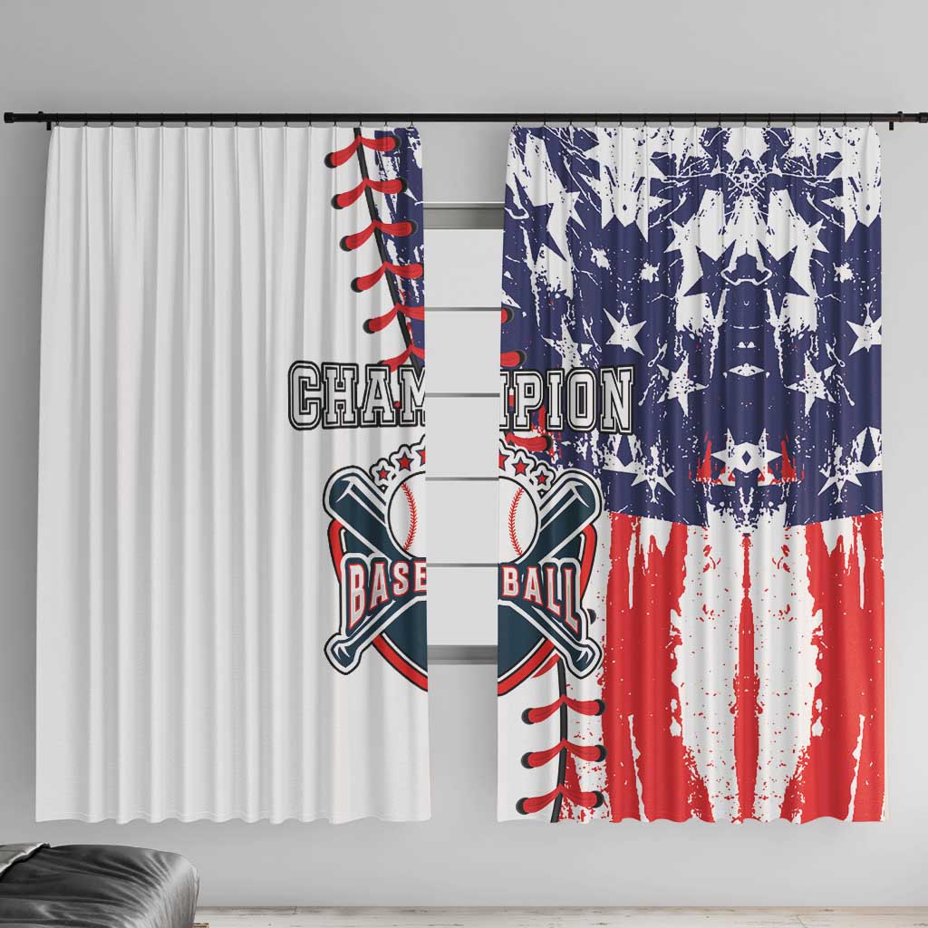 American Baseball Window Curtain Go Champion 2024 - Wonder Print Shop
