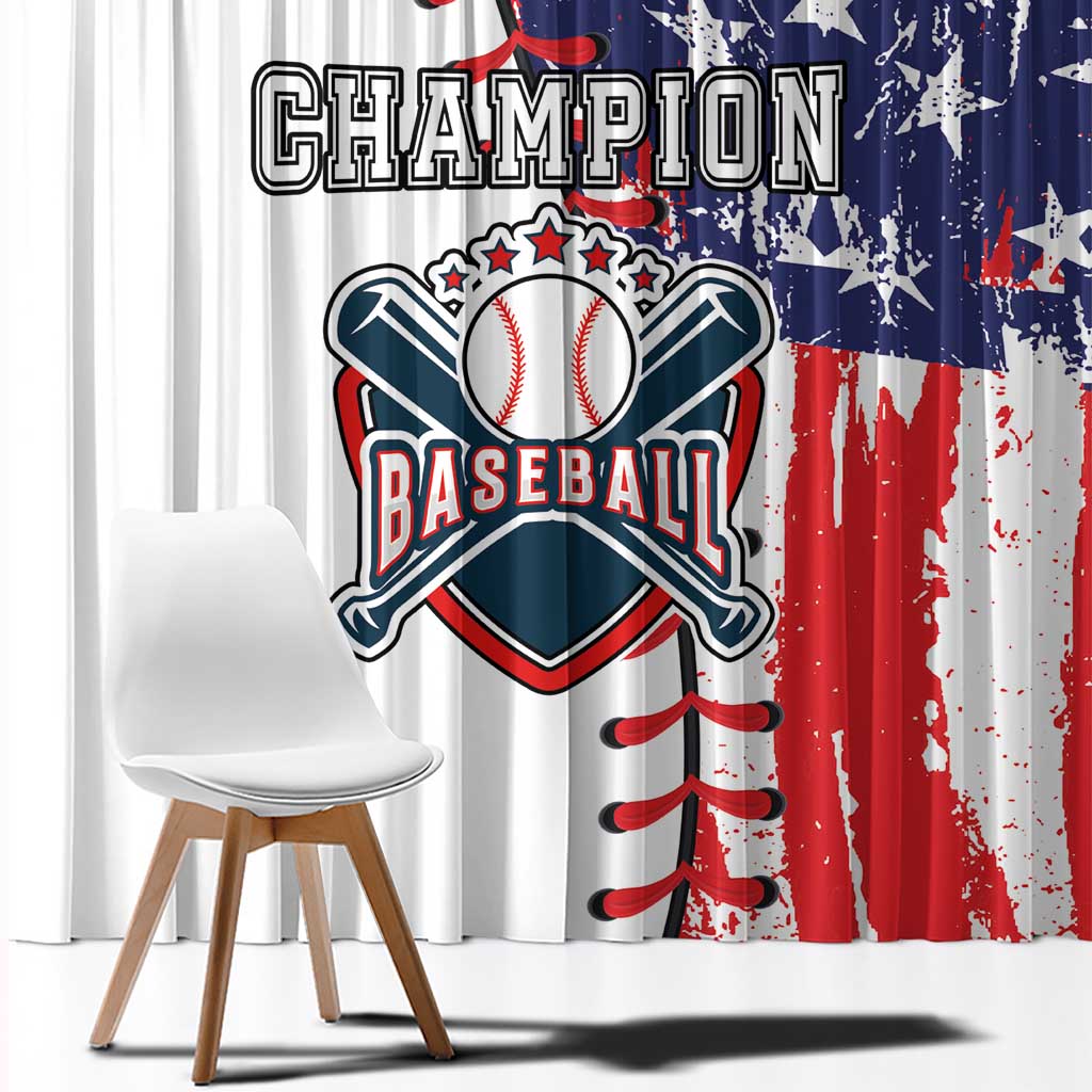 American Baseball Window Curtain Go Champion 2024 - Wonder Print Shop