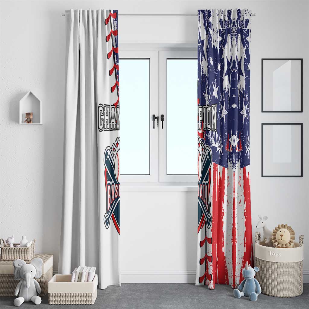 American Baseball Window Curtain Go Champion 2024 - Wonder Print Shop