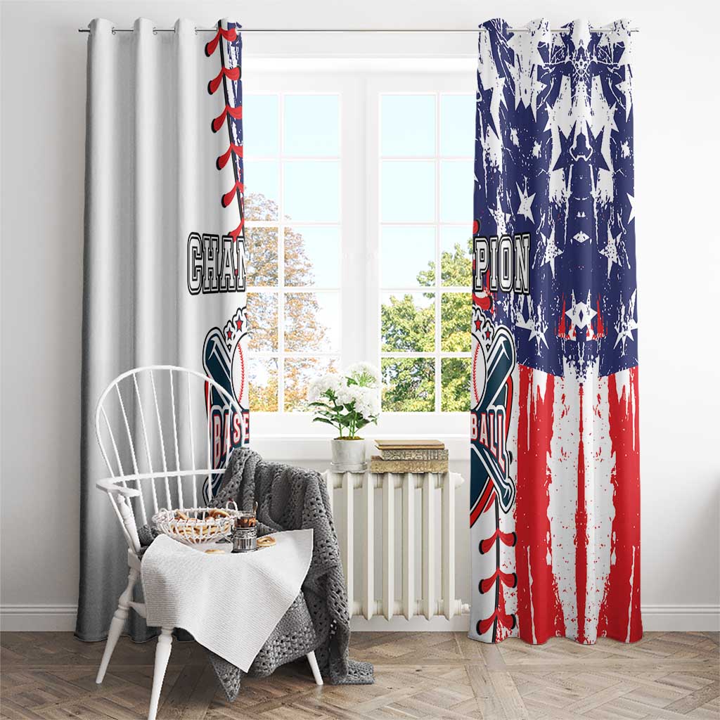 American Baseball Window Curtain Go Champion 2024 - Wonder Print Shop